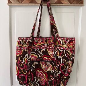 Vera Bradley Pink and Brown Floral Tote